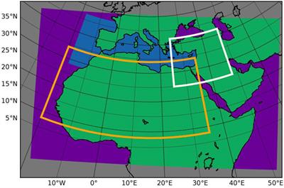 A climate modeling study over Northern Africa and the Mediterranean basin with multi-physics ensemble and coupling to a regional ocean modeling system